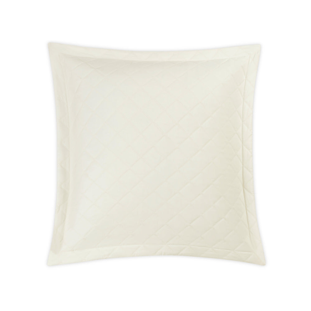Milano Quilt Sham Ivory Quilted Euro 