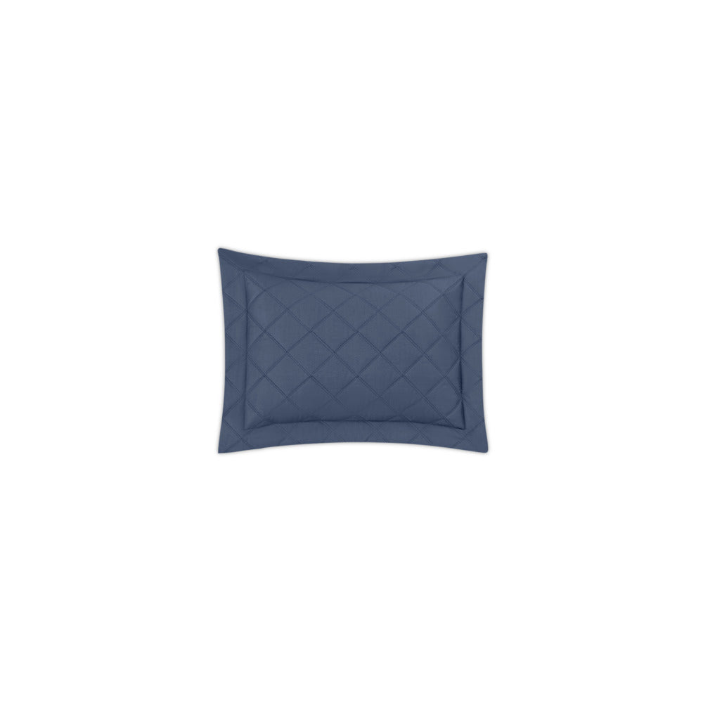 Milano Quilt Sham Steel Blue Quilted Boudoir 