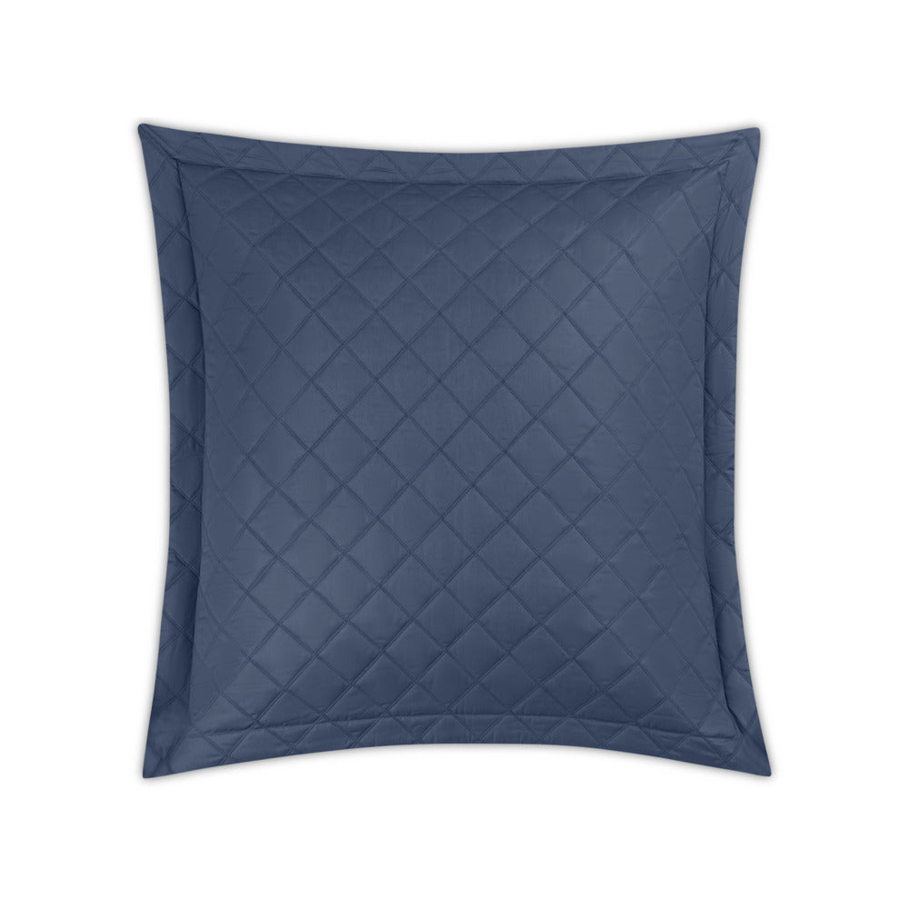 Milano Quilt Sham Steel Blue Quilted Euro 