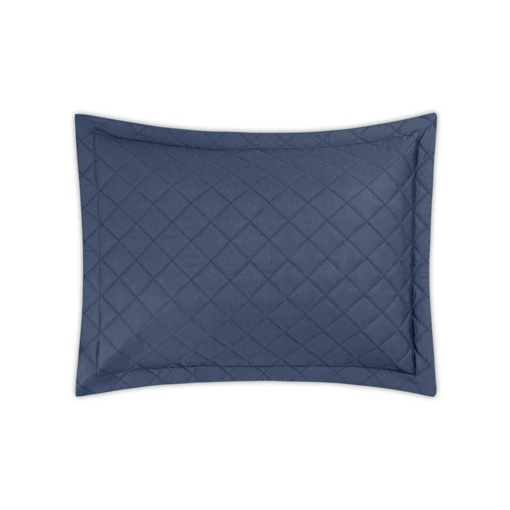 Milano Quilt Sham Steel Blue Quilted Standard 