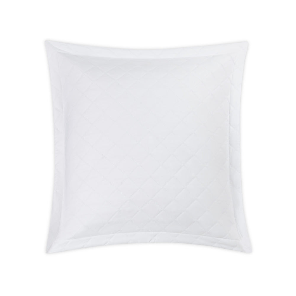 Milano Quilt Sham White Quilted Euro 