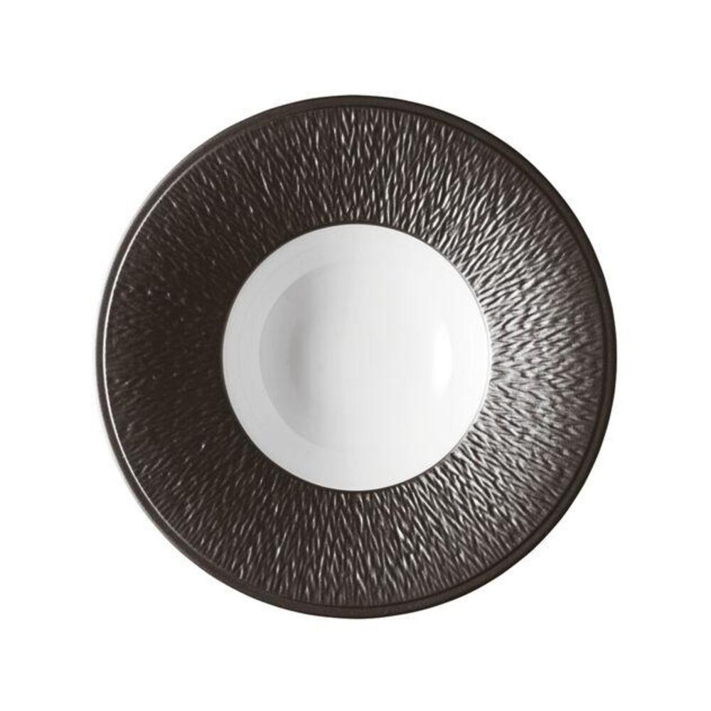 Mineral Irise Black Soup Plate by Raynaud 