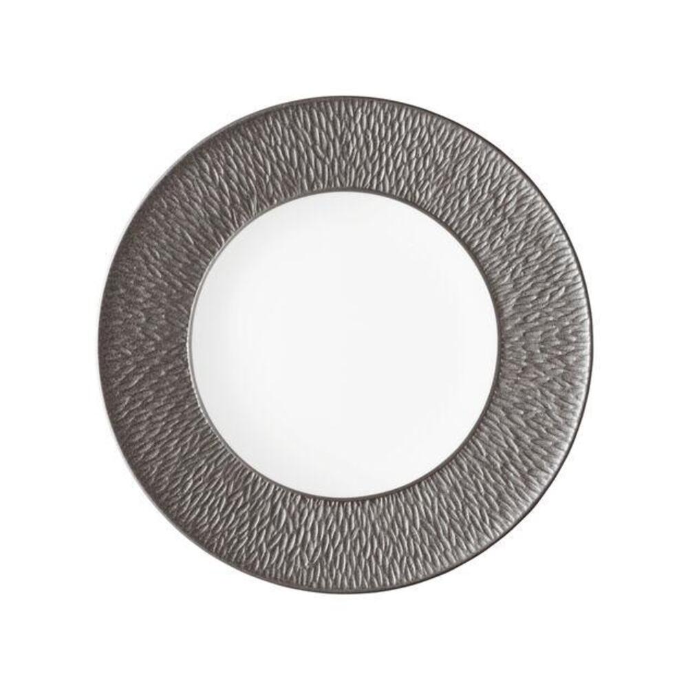 Mineral Irise Dark Grey Plate Flat by Raynaud 