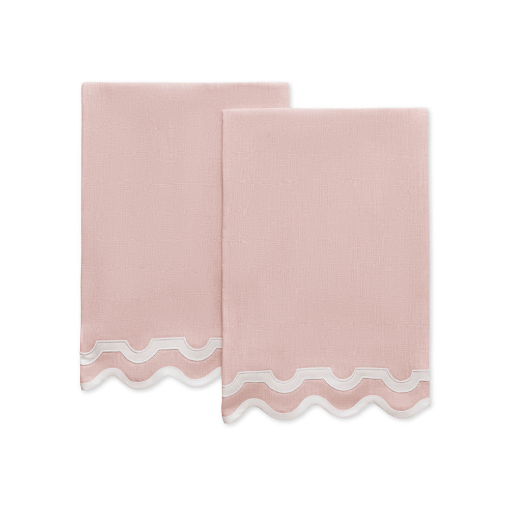 Mirasol Guest Towels set of 2 Pink & Bone 