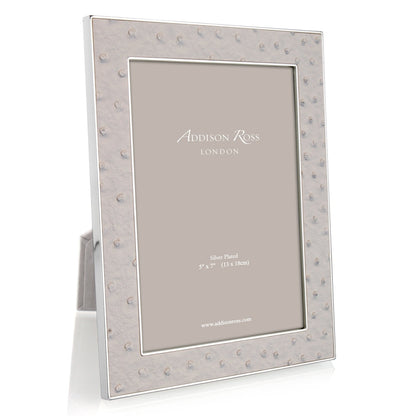 Mist Ostrich & Silver Picture Frame 24mm by Addison Ross