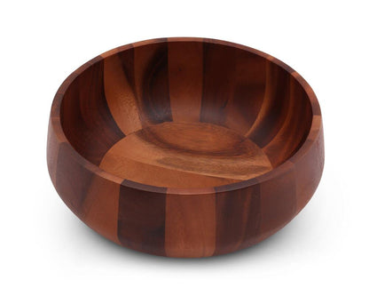 Modern Round Acacia Wood Salad Bowl Large by Arthur Court Designs 1