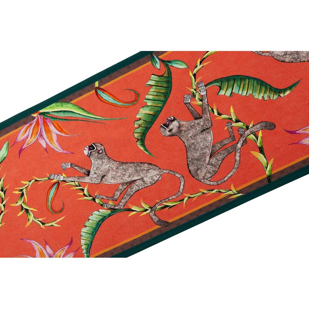 Monkey Paradise Table Runner - Coral by Ngala Trading Company Additional Image - 1