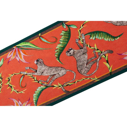 Monkey Paradise Table Runner - Coral by Ngala Trading Company Additional Image - 1