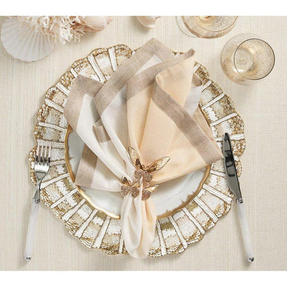 Nautilus Placemat in Champagne & Gold - Set of 2 by Kim Seybert 1