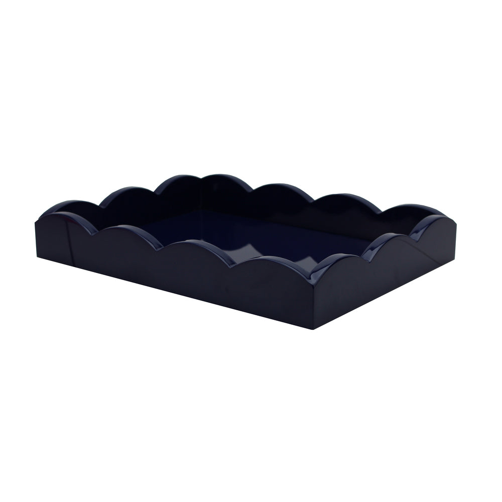 Navy Blue Scalloped Edge Tray 11"x8" by Addison Ross