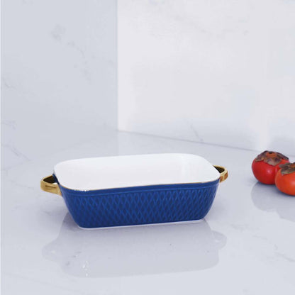 Ceramic Rectangular Baker with Gold Handles by Beatriz Ball Additional Image 1