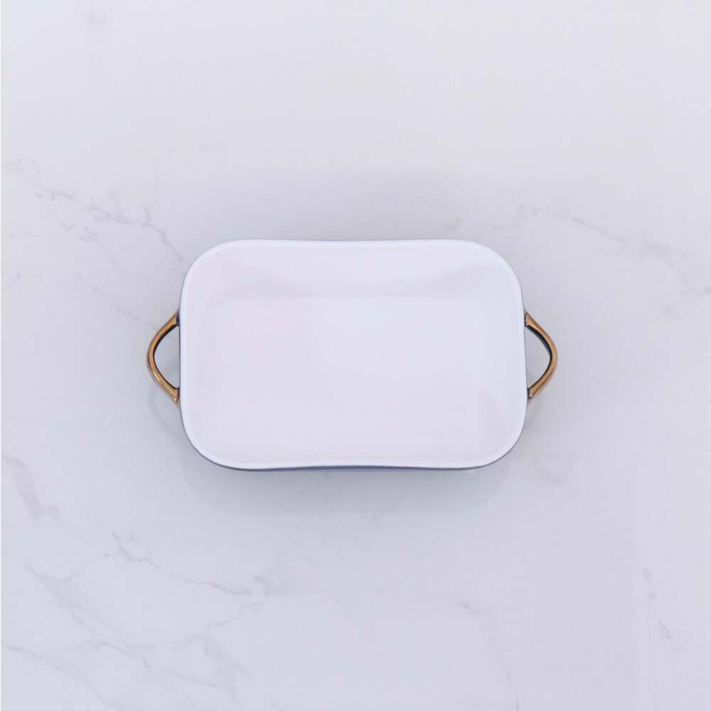 Ceramic Rectangular Baker with Gold Handles by Beatriz Ball Additional Image 2