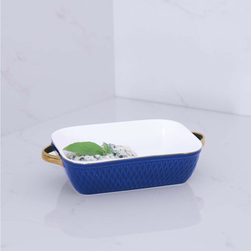 Ceramic Rectangular Baker with Gold Handles by Beatriz Ball Additional Image 3