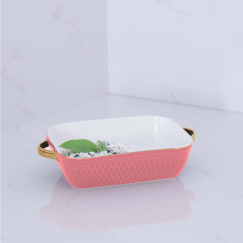 Ceramic Rectangular Baker with Gold Handles by Beatriz Ball Additional Image 5