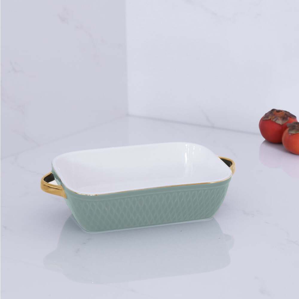 Ceramic Rectangular Baker with Gold Handles by Beatriz Ball Additional Image 8