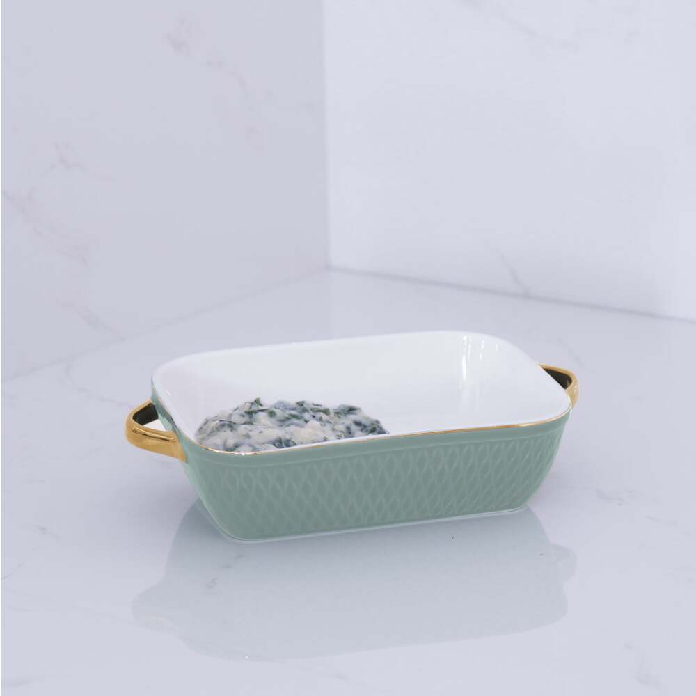 Ceramic Rectangular Baker with Gold Handles by Beatriz Ball Additional Image 9