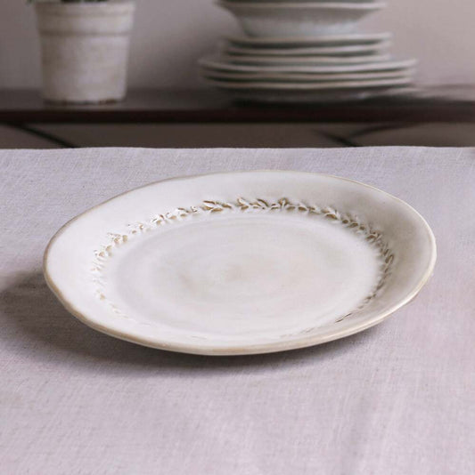 Ceramic Valentina Dinner Plate Set of 4 - Dusty White by Beatriz Ball