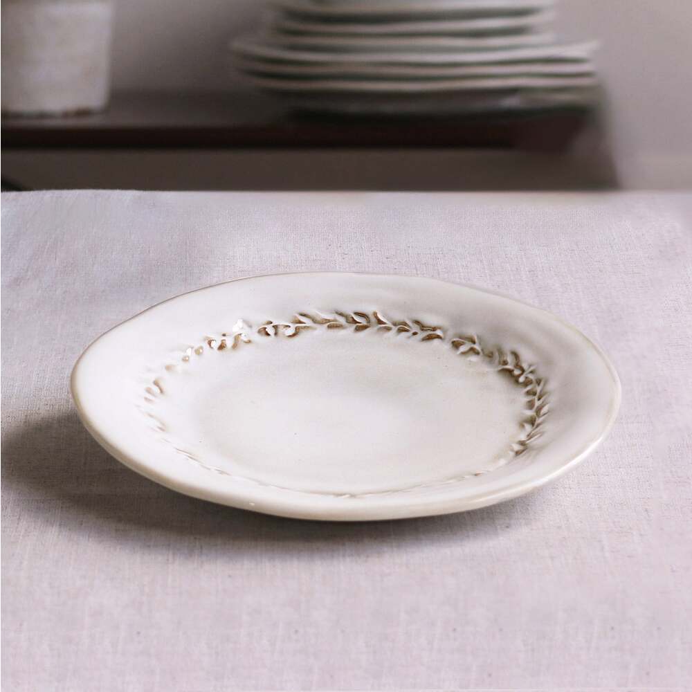 Ceramic Valentina Salad Plate Set of 4 - Dusty White by Beatriz Ball