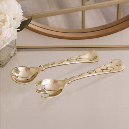 Sierra Modern Large Salad Servers - Shiny Gold by Beatriz Ball