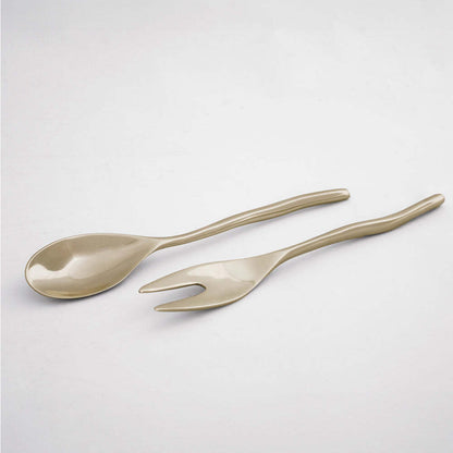 Sierra Modern Maia Salad Servers - Shiny Gold by Beatriz Ball Additional Image 1