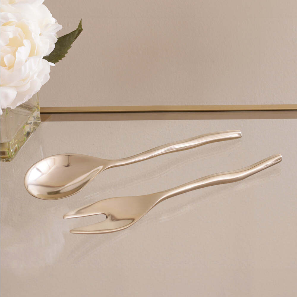 Sierra Modern Maia Salad Servers - Shiny Gold by Beatriz Ball Additional Image 2