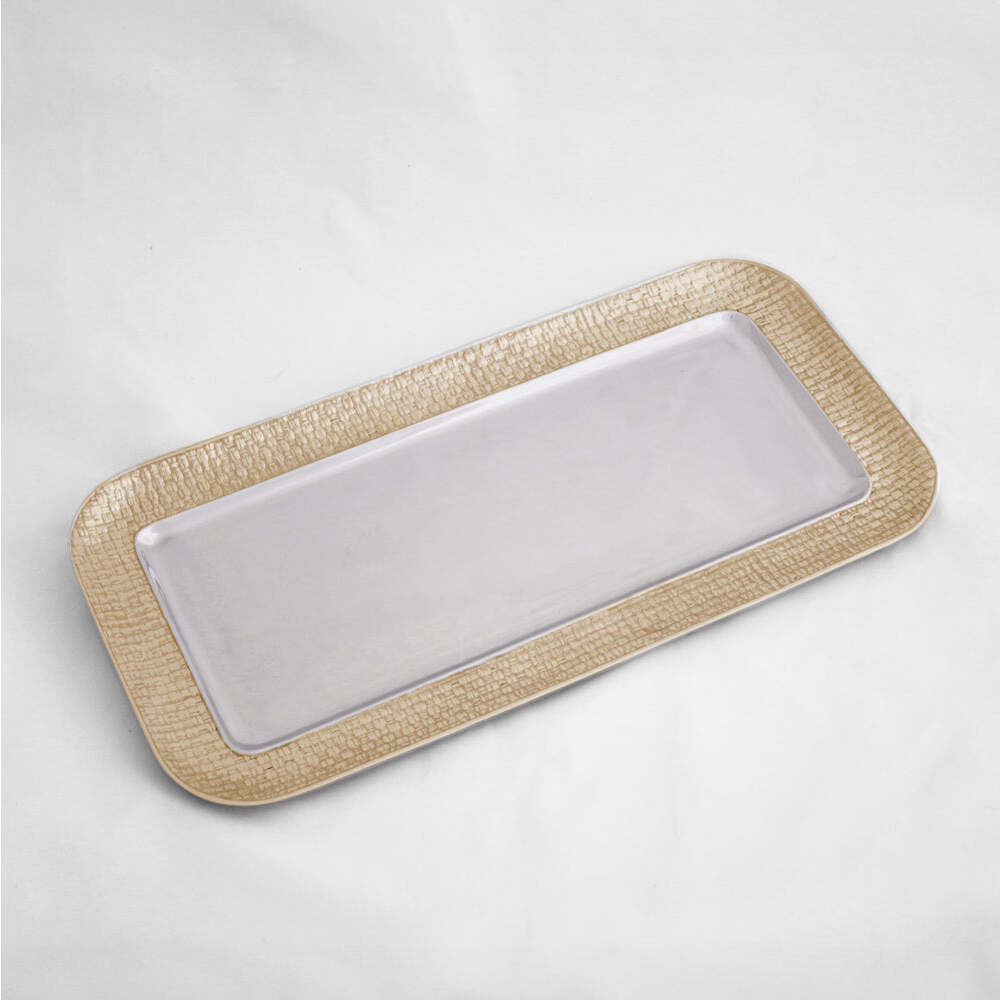 Sierra Modern Nassau Long Rectangular Tray - Silver And Gold by Beatriz Ball Additional Image 1