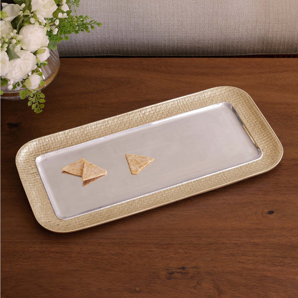 Sierra Modern Nassau Long Rectangular Tray - Silver And Gold by Beatriz Ball Additional Image 2