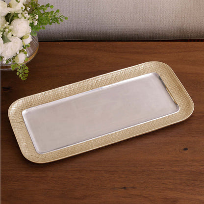 Sierra Modern Nassau Long Rectangular Tray - Silver And Gold by Beatriz Ball