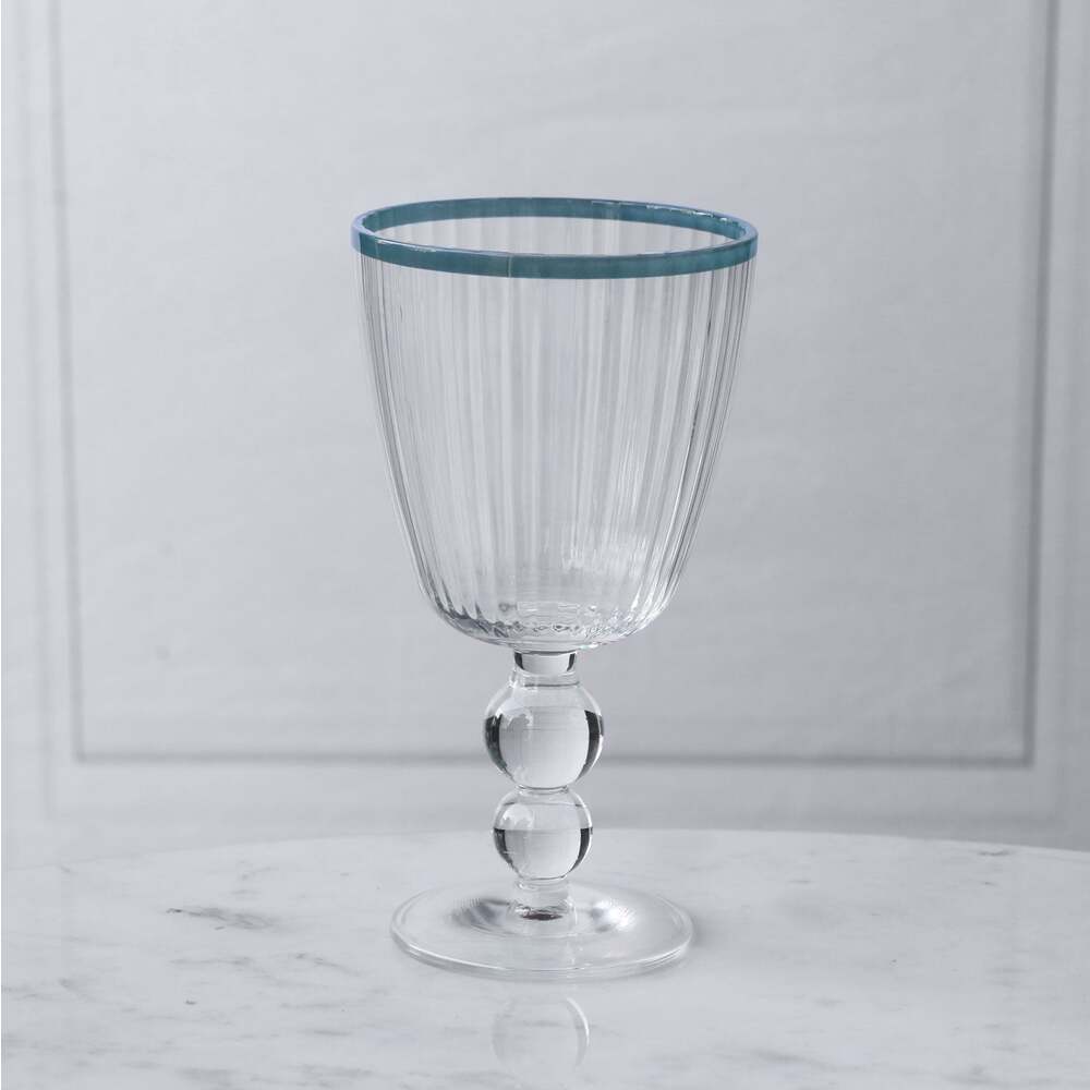 Vida Acrylic All Purpose Glass Set of 4 - Clear and Blue by Beatriz Ball