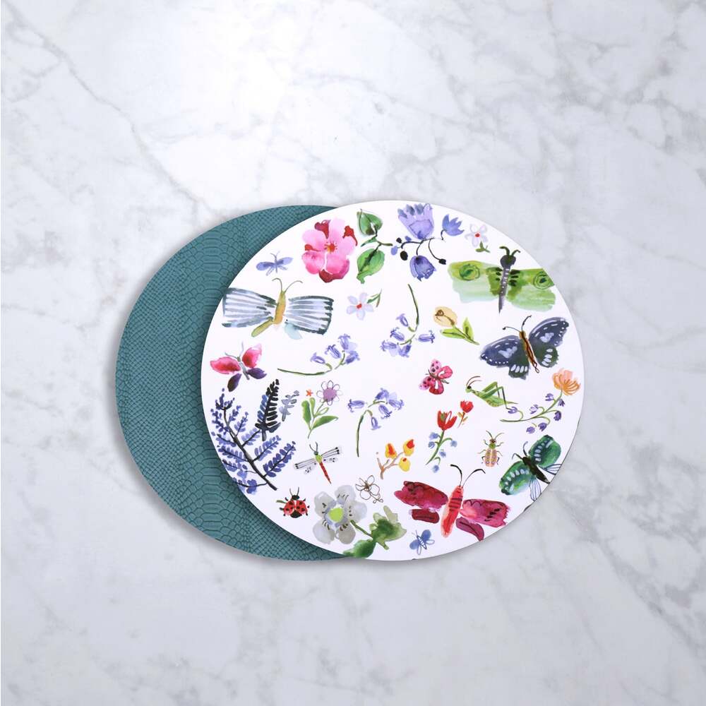 Vida Croc Reversible 15.5" Round Placemats Set of 4 by Beatriz Ball Additional Image 12