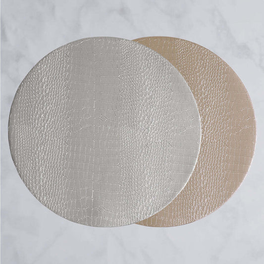 Vida Croc Reversible 16" Round Placemats Set of 4 by Beatriz Ball