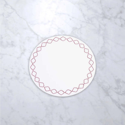 Vida Round Embroidered Quatrefoil 15.5" Round Placemats Set of 4 by Beatriz Ball Additional Image 2