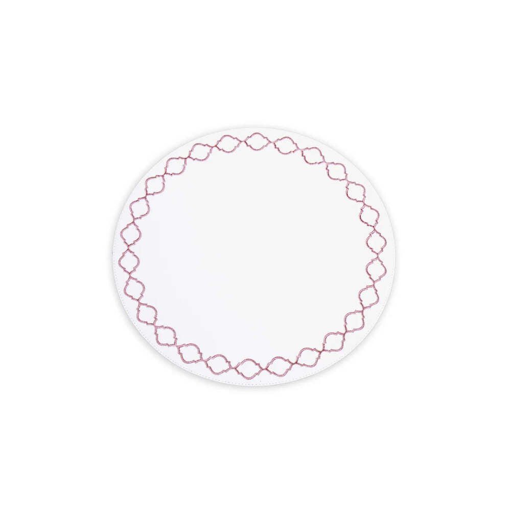 Vida Round Embroidered Quatrefoil 15.5" Round Placemats Set of 4 by Beatriz Ball Additional Image 3