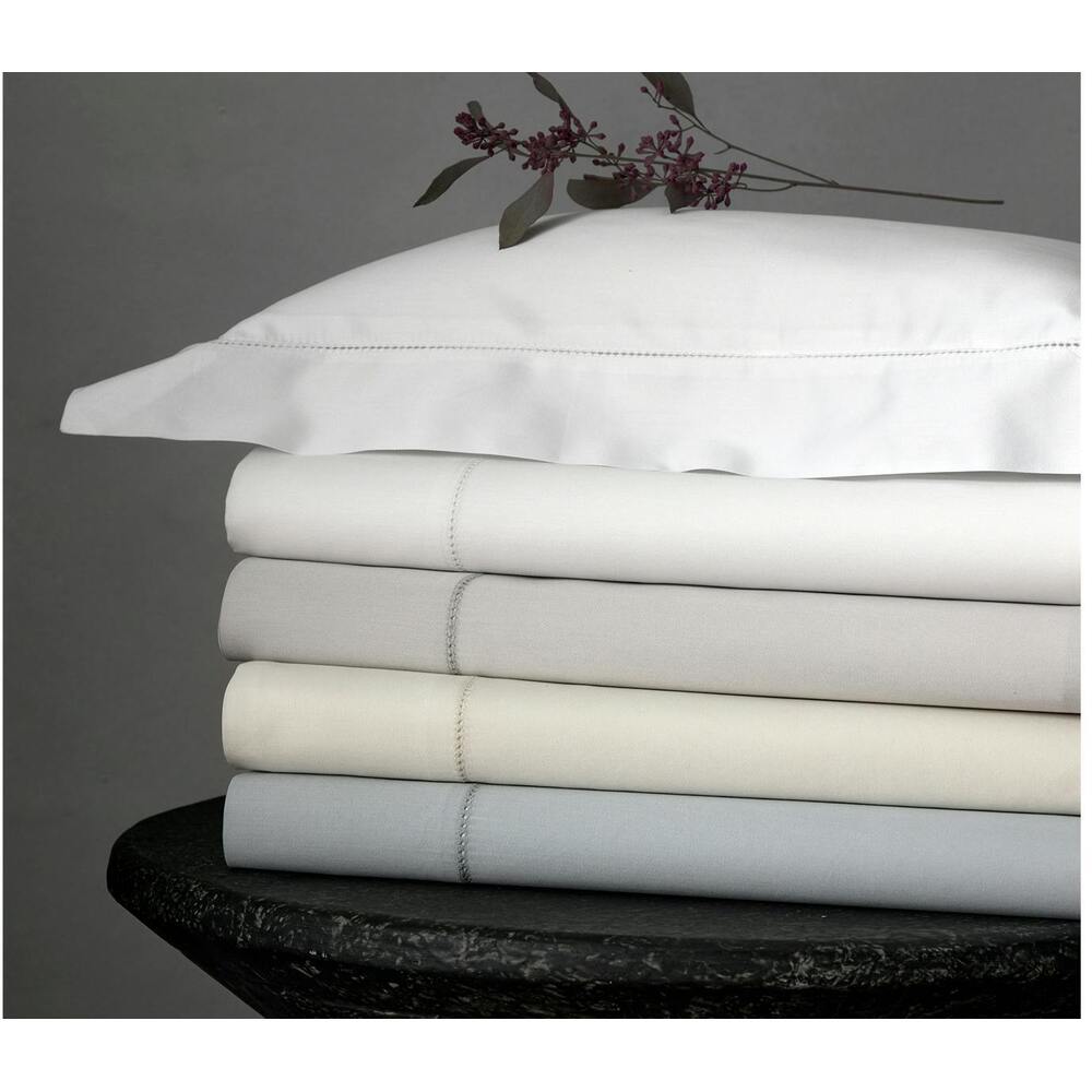 Nocturne Hemstitch Flat Sheet Bone 3