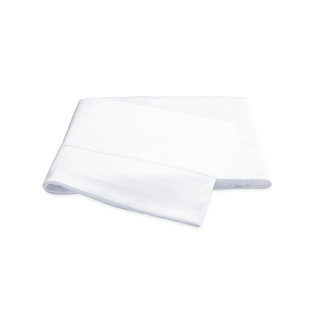 Nocturne Hemstitch Flat Sheet White 