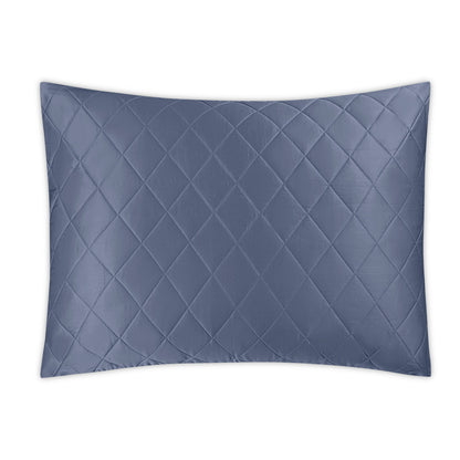 Nocturne Quilt Sham Steel Blue Oversize Quilted Euro 