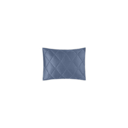 Nocturne Quilt Sham Steel Blue Quilted Boudoir 