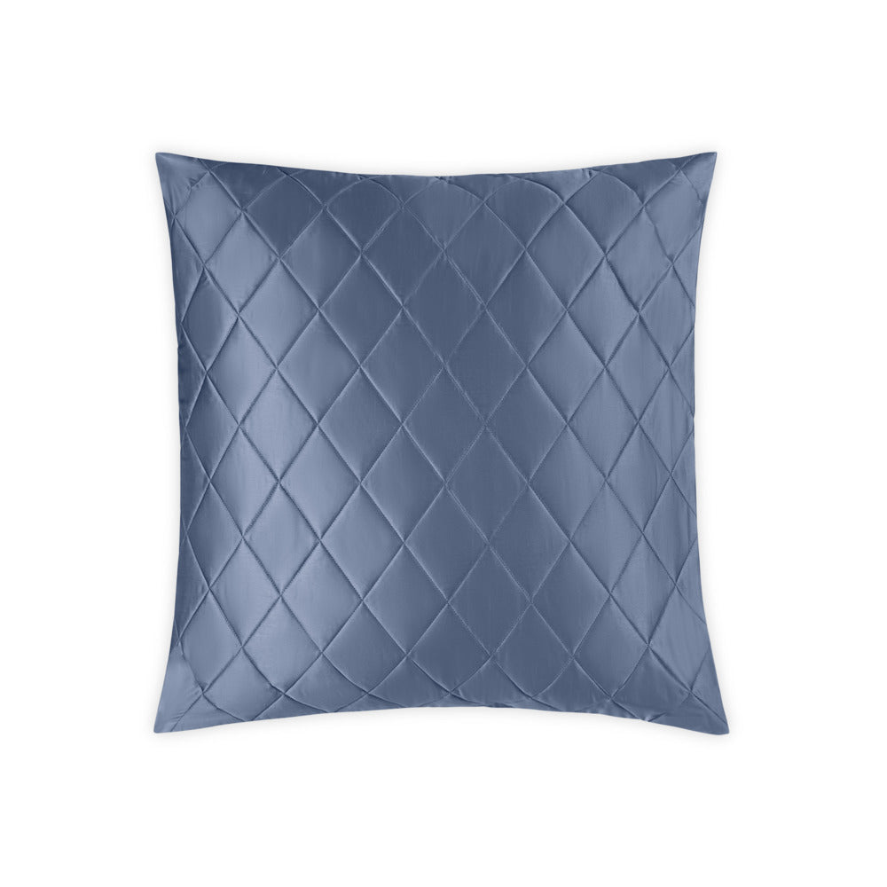 Nocturne Quilt Sham Steel Blue Quilted Euro 