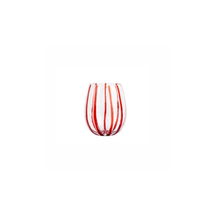 Nuovo Stripe Stemless Wine Red by Vietri 