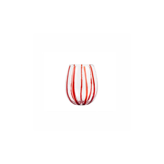 Nuovo Stripe Stemless Wine Red by Vietri 