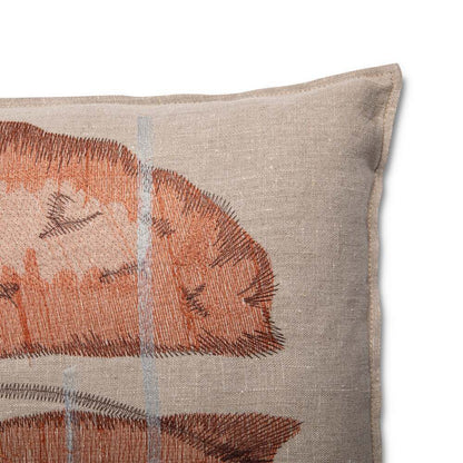 Okavango Rust Embroidered Pillow by Ngala Trading Company Additional Image - 1