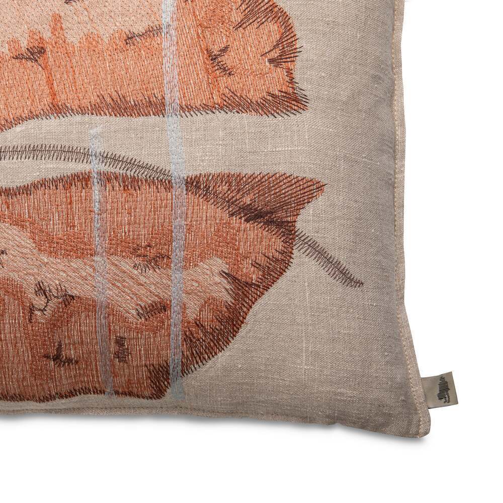 Okavango Rust Embroidered Pillow by Ngala Trading Company Additional Image - 2