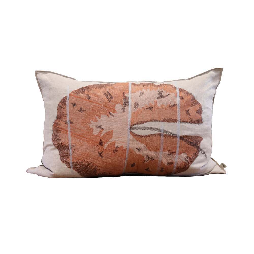 Okavango Rust Embroidered Pillow by Ngala Trading Company Additional Image - 4