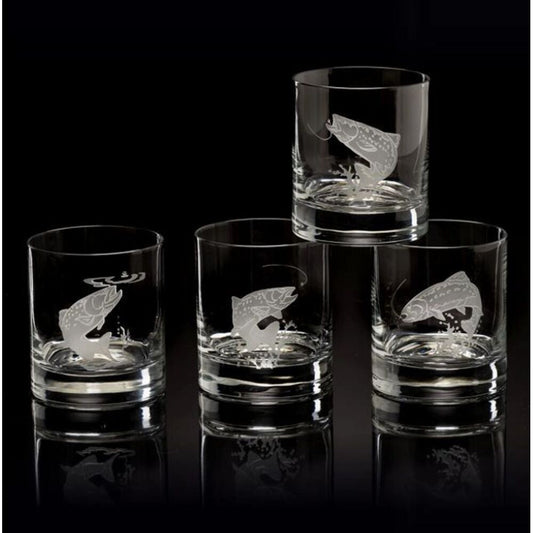 Old Fashion Glasses (4) Fly Fishing by Julie Wear 