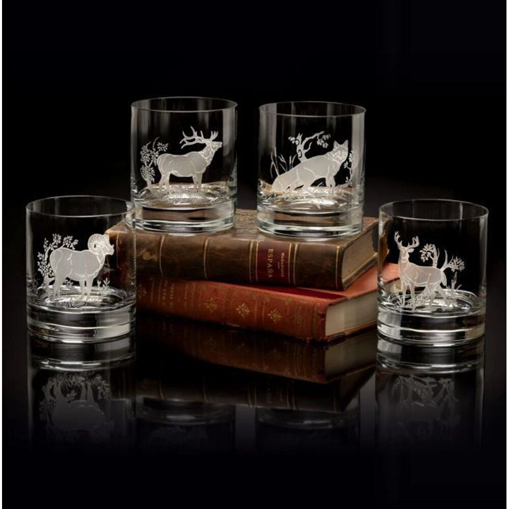 Old Fashion Glasses American Wildlife by Julie Wear 