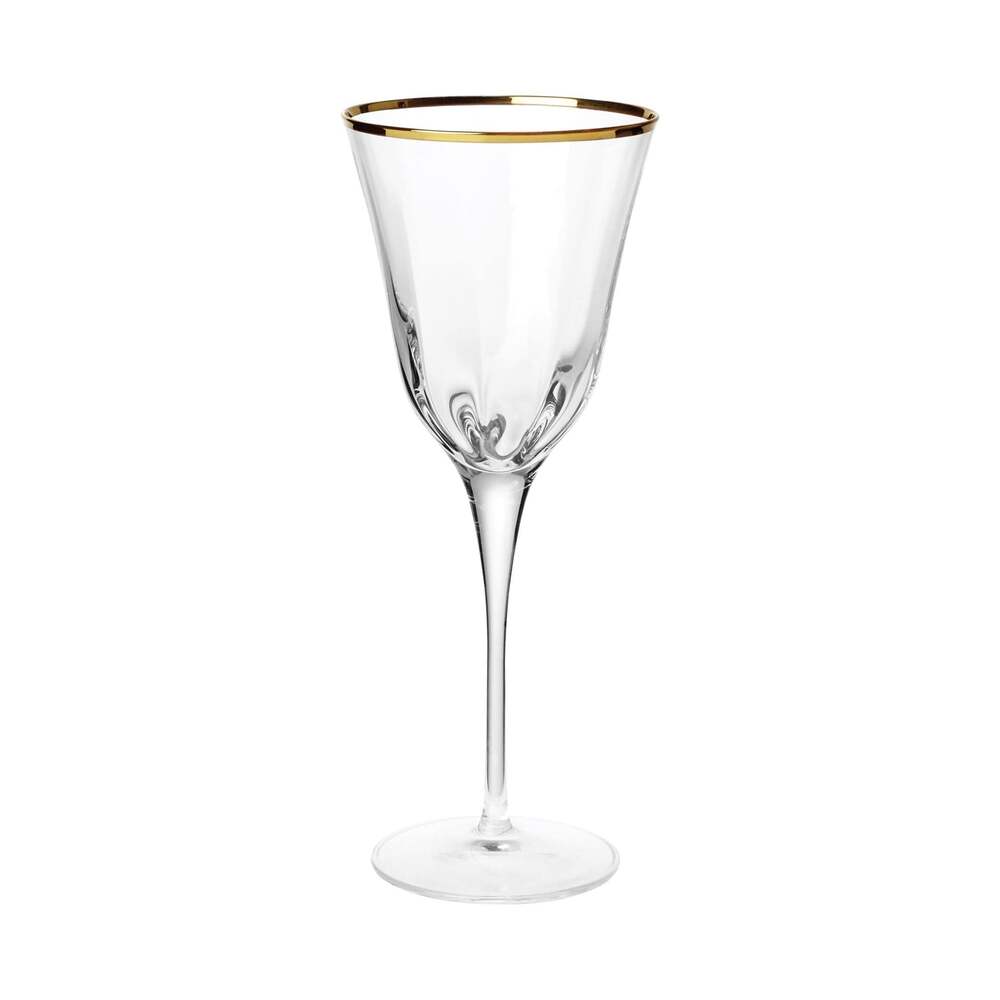 Optical Gold Wine Glass by VIETRI 