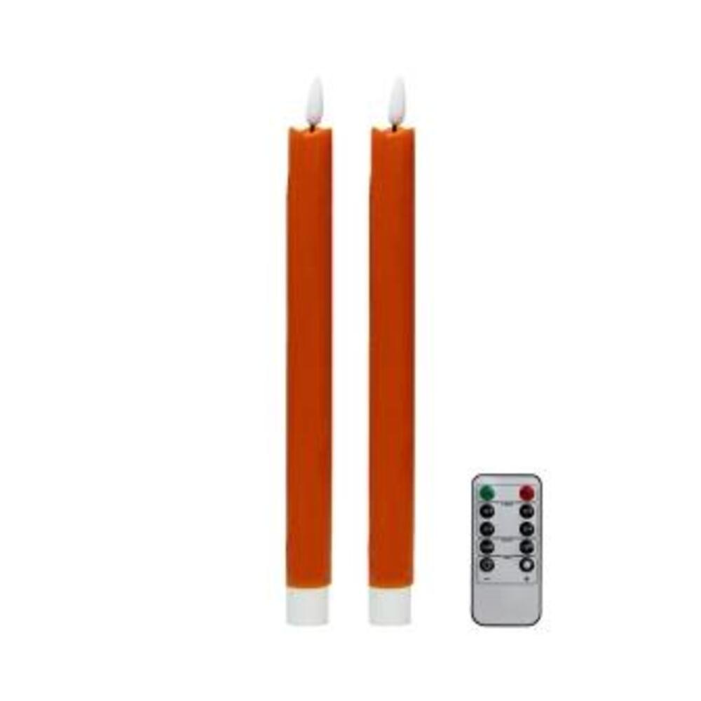 Orange LED Candles - Set of 2 23cm by Addison Ross