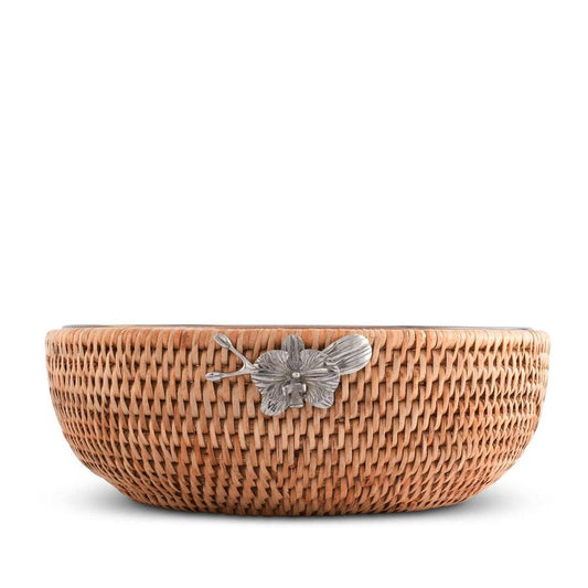 Orchid Hand Woven Wicker Natural Rattan Serving Bowl by Vagabond House 