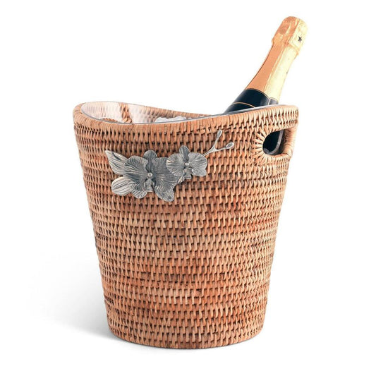 Orchids Hand Woven Wicker Rattan Champagne / Ice Bucket by Vagabond House 