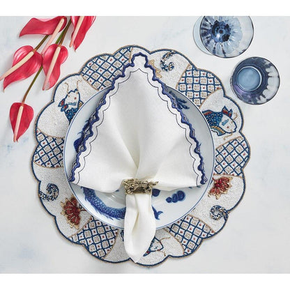 Orient Placemat in White & Multi - Set of 2 by Kim Seybert 2